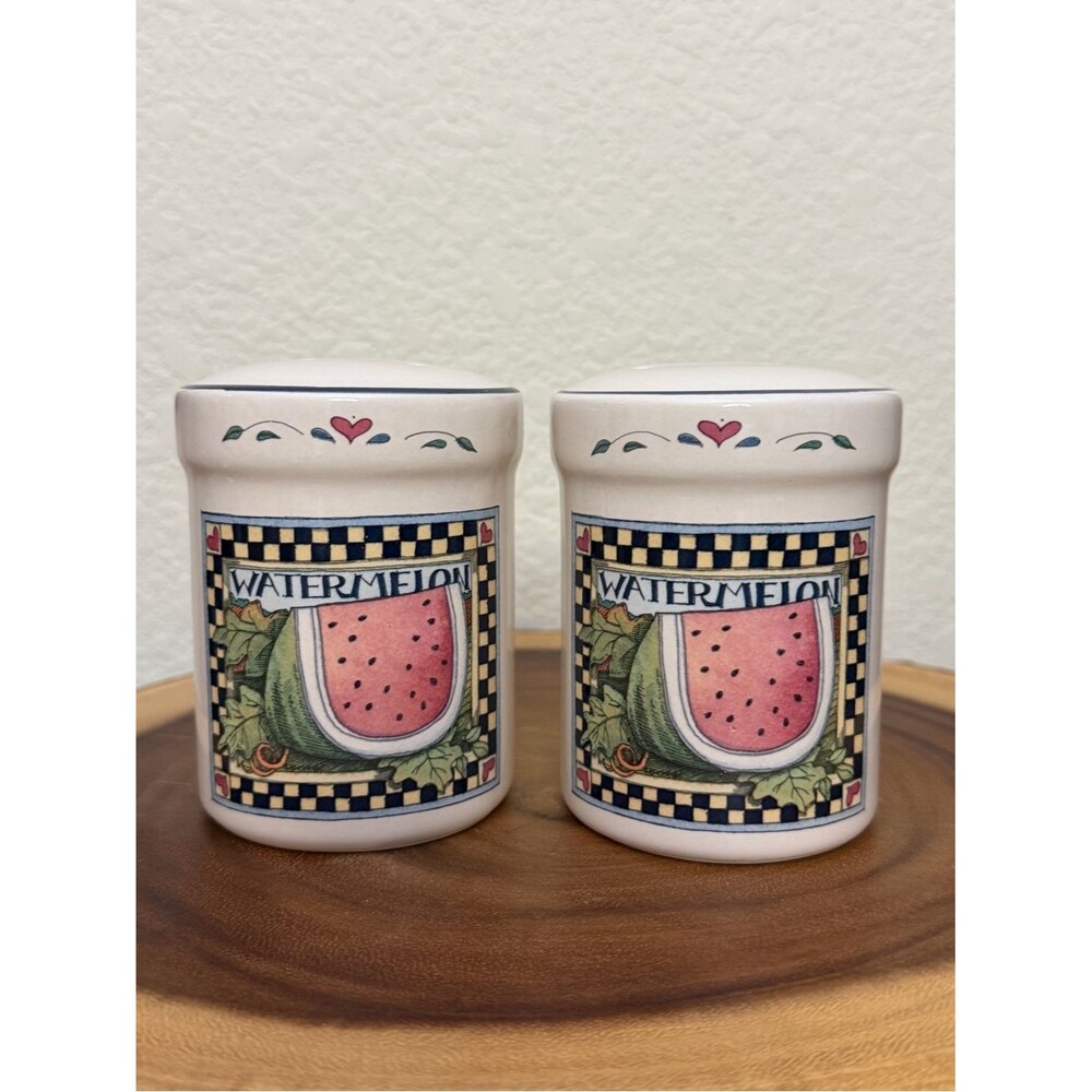 Susan Winget Watermelon Salt And Pepper Shakers Set Cottage Core